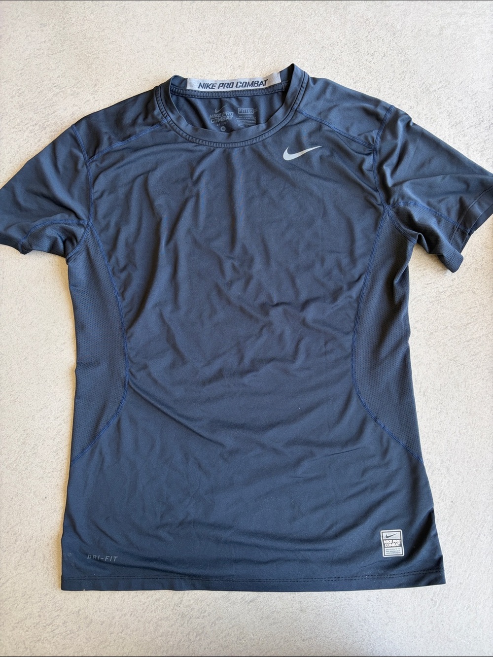 Nike Men’s Navy Short Sleeve Dri-FIT Performance Top